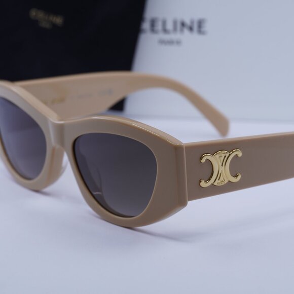 Celine CL40308U 57B TRIOMPHE Cat Eye Sunglasses - Beige/Grey Gradient - Picture 5 of 13